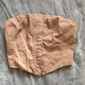 Tan Strapless Corset Top